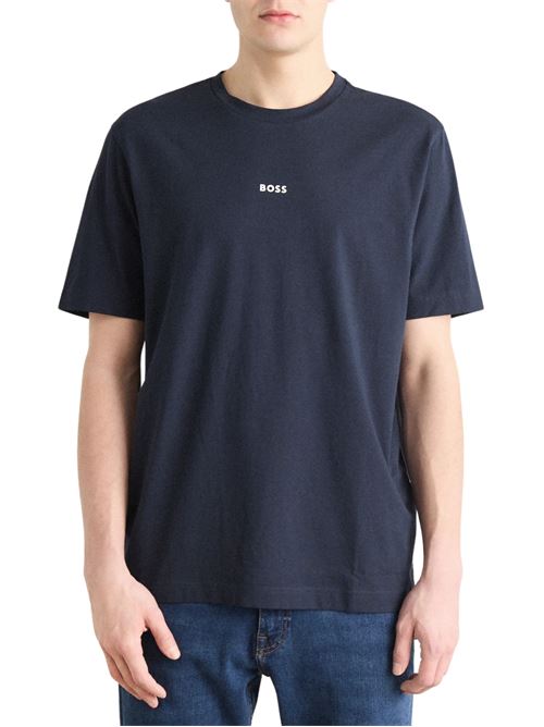 T-shirt uomo blu in cotone Boss Orange | 50473278466
